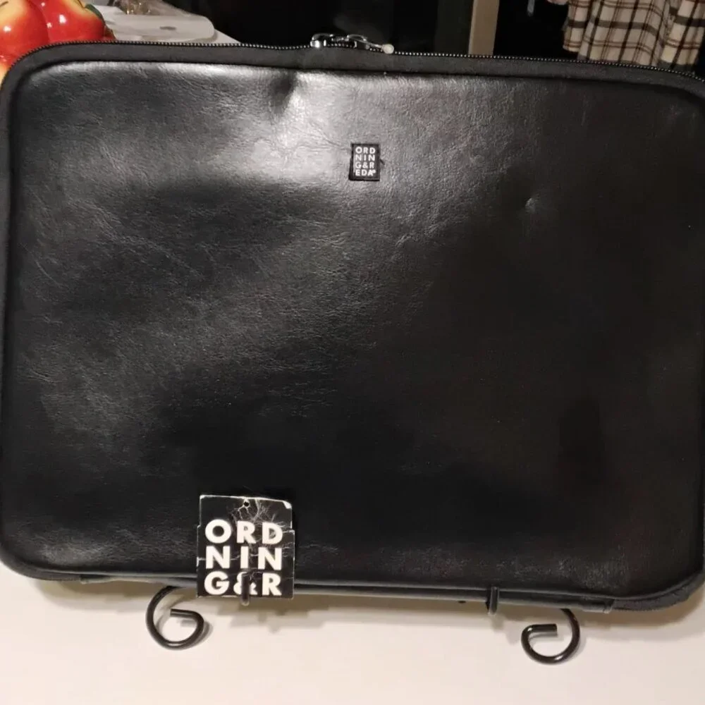 New Ordning & Reda Black Leather tablet laptop case